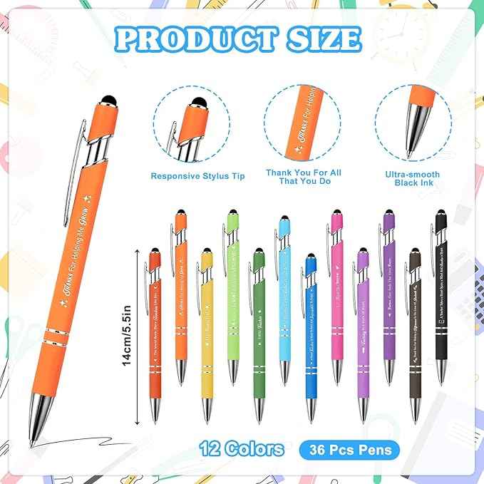 36 Set Teacher Appreciation Gifts Bulk Team - 36 Coffee Cup Notepad+ 36 Ballpoint Pens+ 36 Drawstring Gift Bags, Bulk Gifts for School Office Christmas Teacher's Day Coworker Nurse Employee