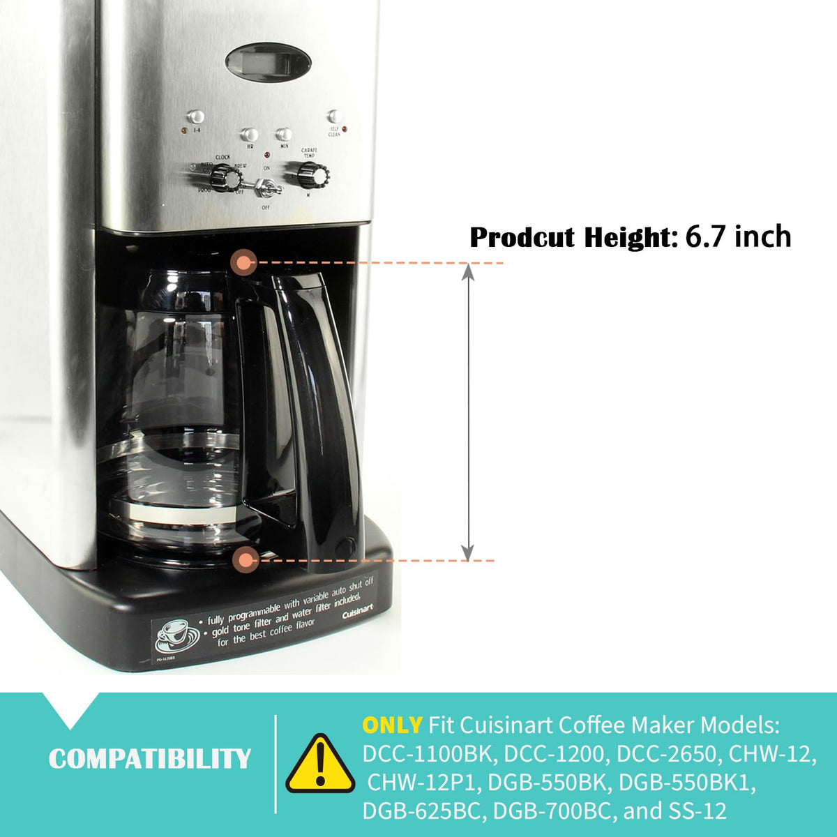 Coffee carafe with wide mouth opening