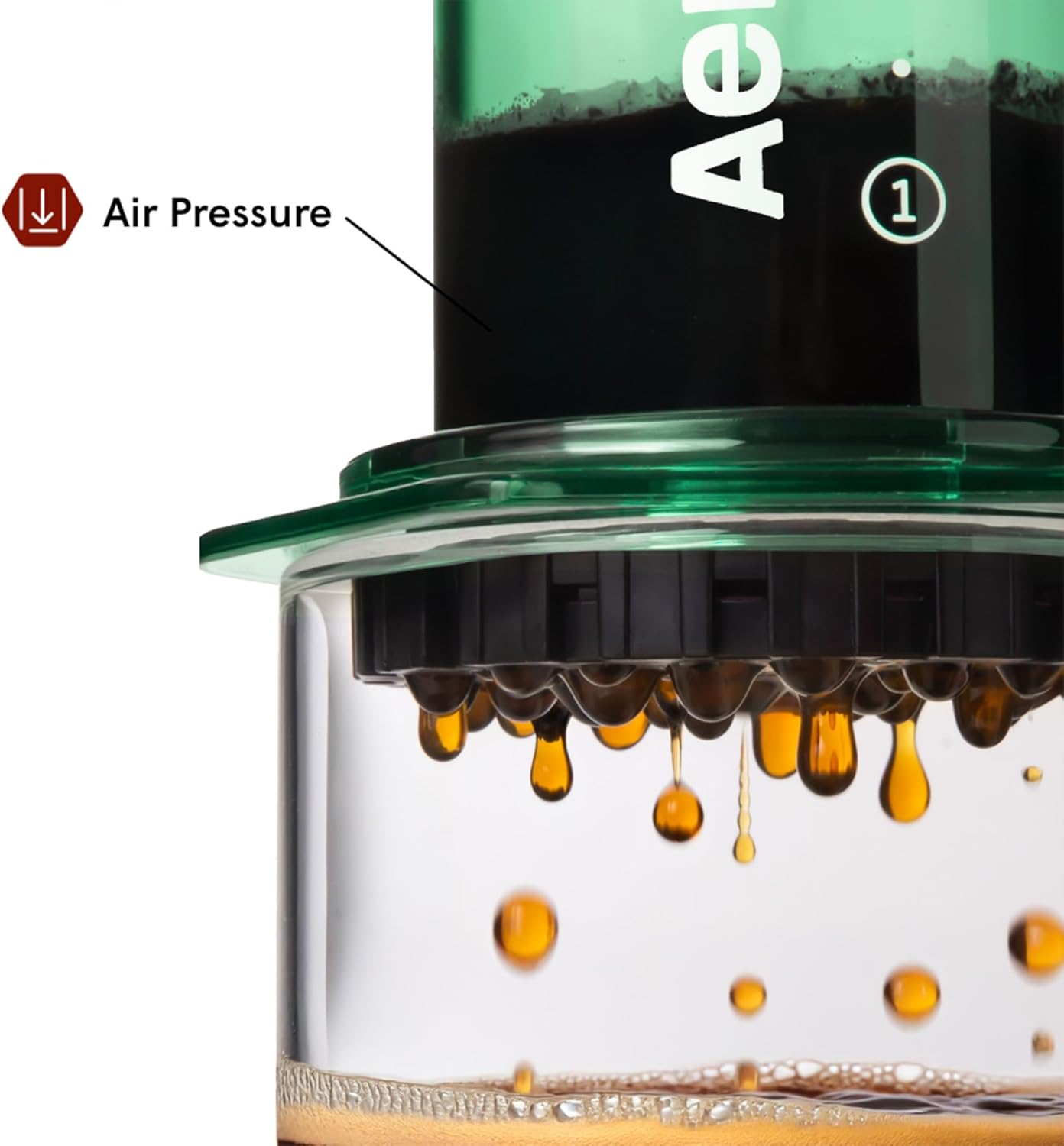 AeroPress Clear Green Coffee Press – 3 In 1 Brew Method Combines French Press, Espresso-style, Full Bodied Coffee Without Grit or Bitterness, Small Portable Coffee Maker for Camping & Travel, Green - Blissbrew