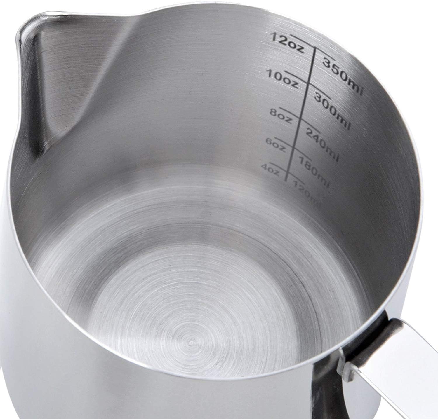 HOFASON Stainless Steel Milk Frothing Pitcher Cappuccino Pitcher Pouring Jug Espresso Cup Creamer Cup for Latte Art, 12 Ounce (350 ML)