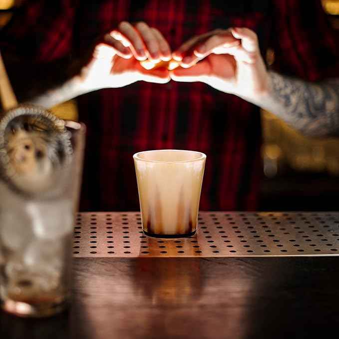Handicrafts Home Handmade Horn Whisky Shot Glasses, Pack of 4, Handmade Natural Horn Shot Cups, Thick & Sturdy, Rustic Barware Gift for Men, Women, Unique 3 oz Natural Viking Drinking Whiskey Shots