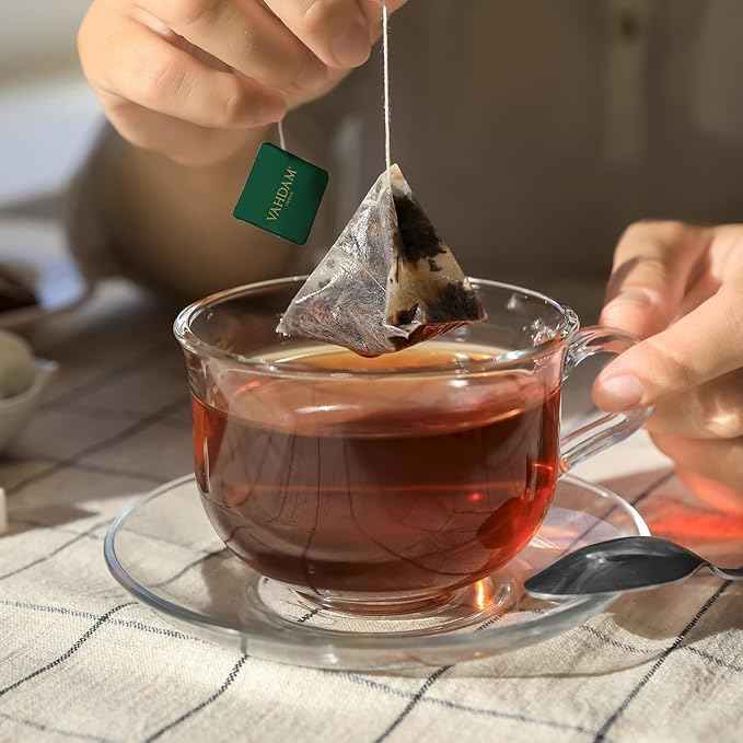VAHDAM, Assorted Black Tea Bags Sampler (5 Flavors, 20 Ecofriendly Pyramid Tea bags) I Gift Ideas for Women & Men | Assam and Darjeeling Teas | Gluten Free & Non GMO | Gifts for Him/Her