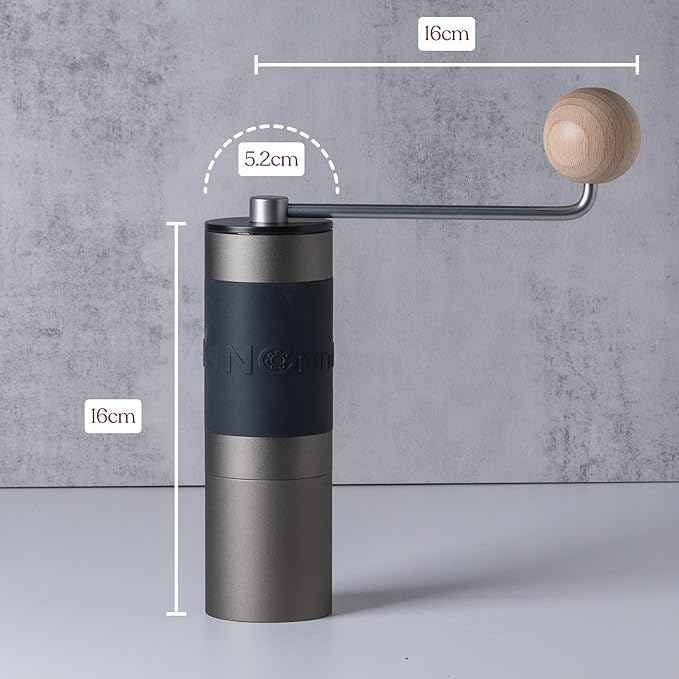 【Famous KOL Recommended】KINGrinder K0 Iron Grey Manual Hand Coffee Grinder with Straight handle for French Press, Drip with Assembly Consistency Stainless Steel Conical Burr Mill, 20-25g Capacity