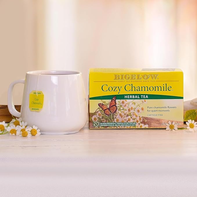 Bigelow,Cozy Chamomile Herbal, Caffeine Free Tea with Chamomile Flowers, 240 Total Tea Bags, 20 Count Box (Pack of 12)