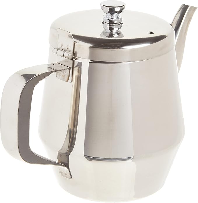 Winco Gooseneck Teapot, 32-Ounce,Stainless Steel,Medium