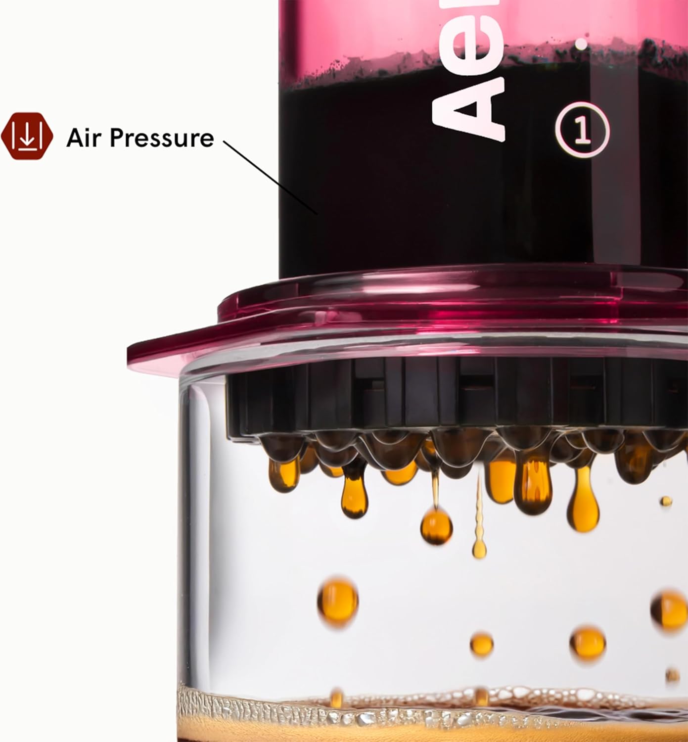 AeroPress Clear Pink Coffee Press – 3 In 1 Brew Method Combines French Press, Espresso, Full Bodied Coffee Without Grit or Bitterness, Small Portable Coffee Maker for Camping & Travel, Pink - Blissbrew