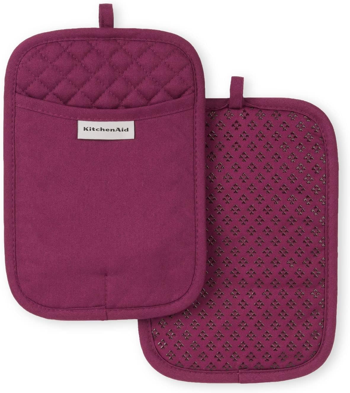 KitchenAid Asteroid Pot Holder 2-Pack Set, Beet, 7