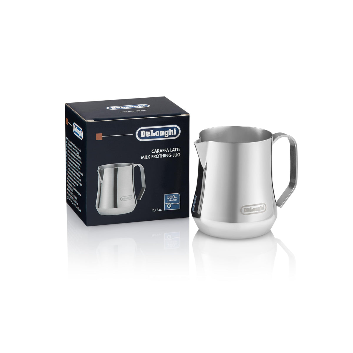 Stainless steel milk frothing pitcher with pouring spout