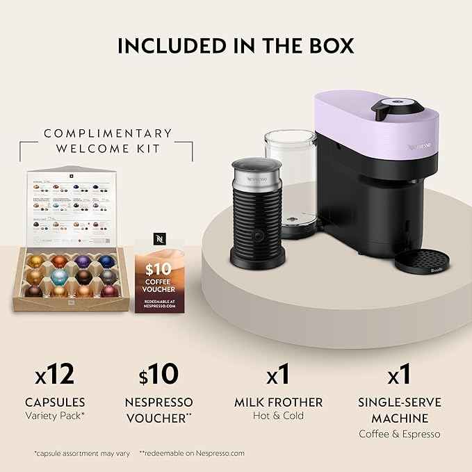Nespresso Vertuo Pop+ Bundle by Breville, Lilac