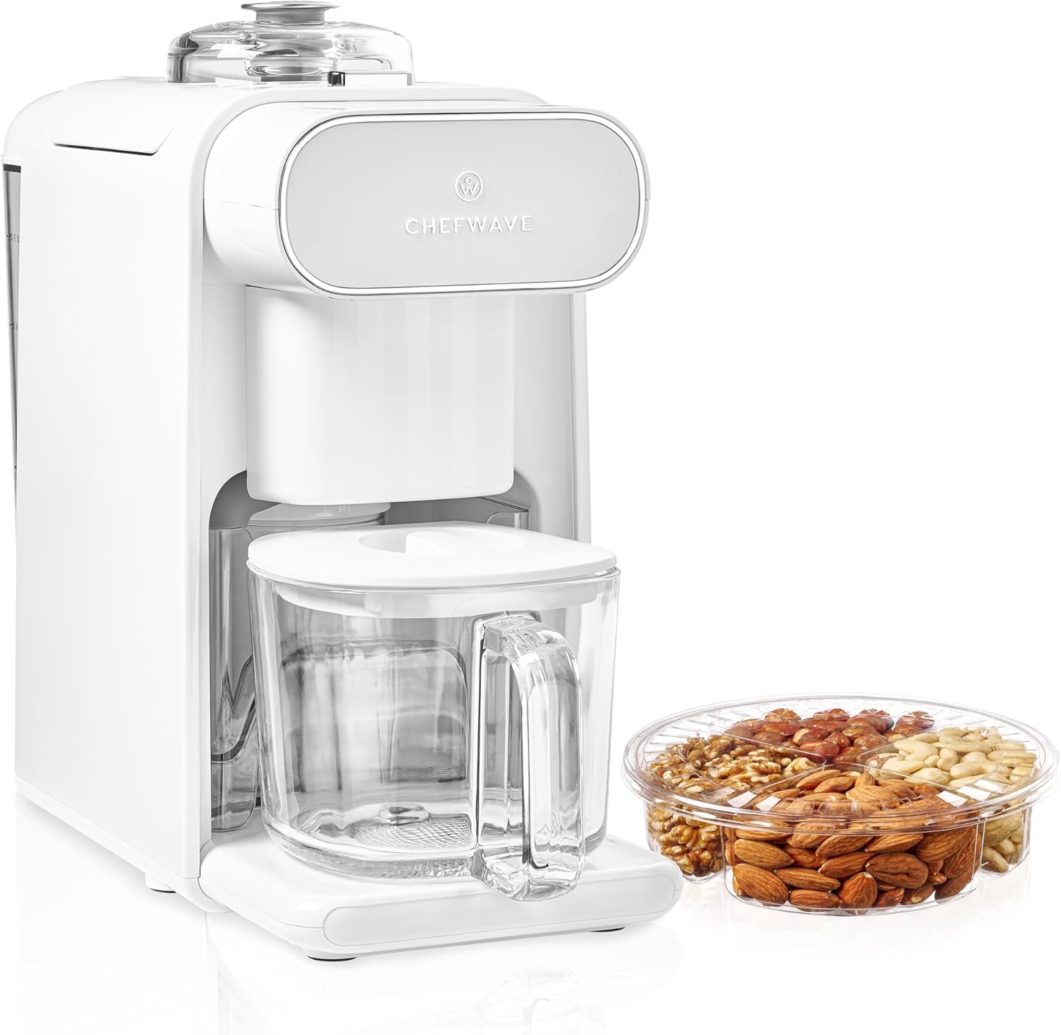 ChefWave Milkmade Non-Dairy Milk Maker – 6-in-1 Vegan Plant-Based Milk Machine with Auto Clean, Delay Start & Glass Pitcher – Almond, Oat, Soy, Cashew, Coconut, Macadamia Milk Maker & Nut Platter