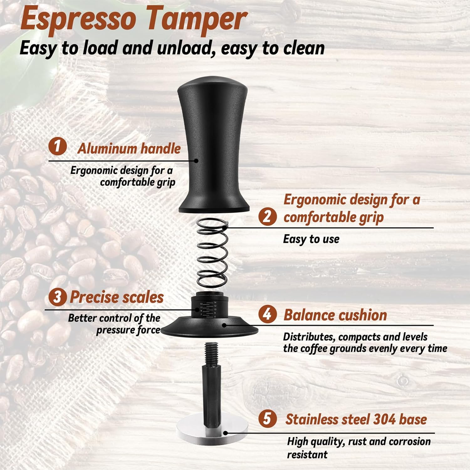 Yeelan 22 PCS Espresso Accessories, 51mm Coffee Espresso Tamper Set, with Espresso Tamper, WDT Tool, Coffee Stirrer, Frothing Pitcher, Latte Art Pen, Tamper Mat, Coffee Stencils for Espresso Machine