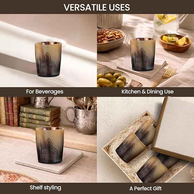 Handicrafts Home Viking Horn Shot Glasses Set of 12, Rustic Viking Drinkware Whiskey Shot Cups, Medieval Decor Gift Set for Groomsmen, Birthday Gifts for Men, Gifts for Dad, Room Decor for Men