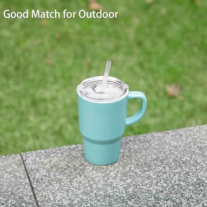 Sweejar Ceramic Tea Cup with Lid, 16 OZ Portable Coffee Mug, Dishwasher Safe Travel Mug with Infuser, Reusable Teacup for Car Cup Holder, Tea Lovers(Turquoise)