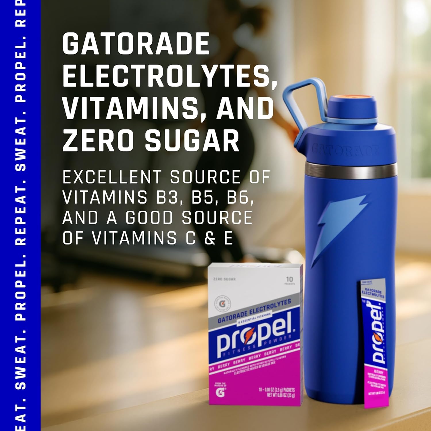 Propel Electrolyte Enhanced Water Drink Mix Powder Packets, Kiwi Strawberry Variety Pack, Zero Calorie & Zero Sugar Hydration with Electrolytes and Vitamins C & E (30 Packets) - Blissbrew