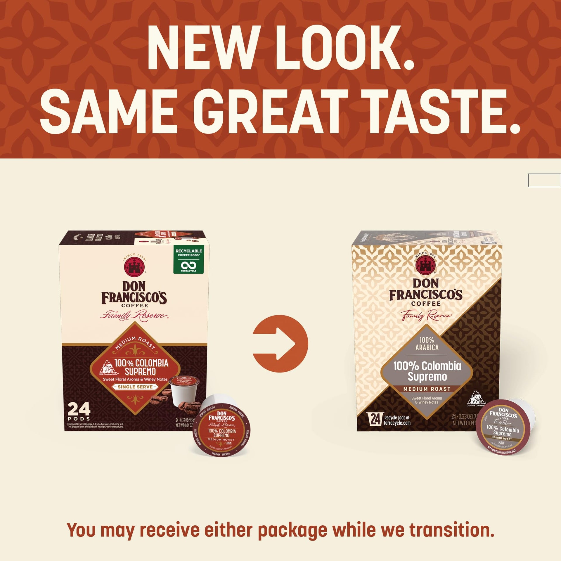 100% Colombia Supremo Coffee Pods (24 Count)