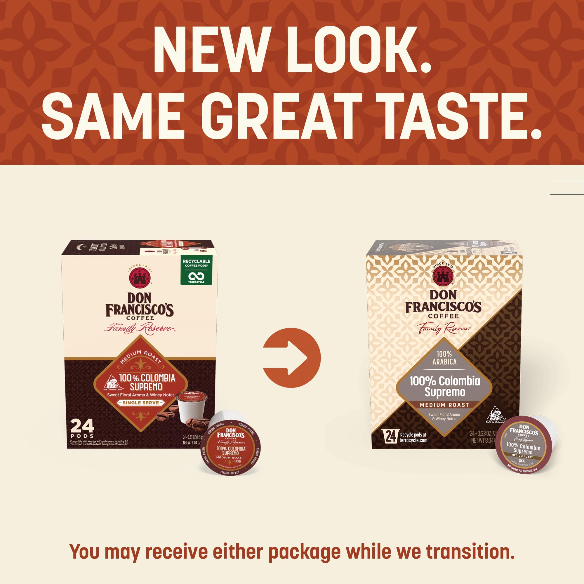 100% Colombia Supremo Coffee Pods (24 Count)