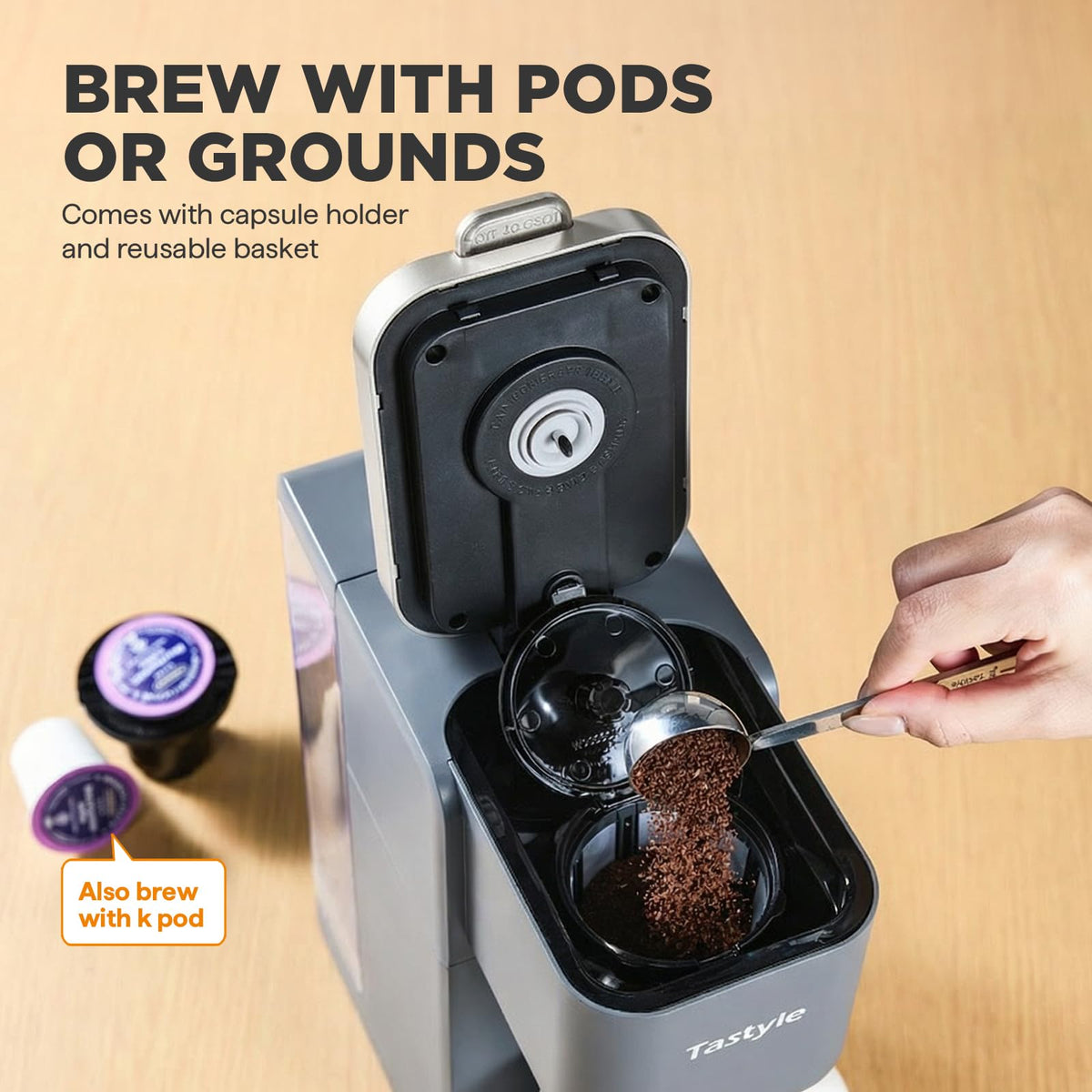 Reusable ground coffee filter for single serve coffee maker