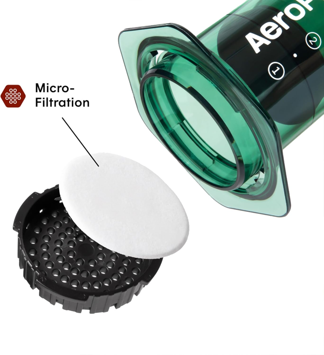 AeroPress Clear Green Coffee Press – 3 In 1 Brew Method Combines French Press, Espresso-style, Full Bodied Coffee Without Grit or Bitterness, Small Portable Coffee Maker for Camping & Travel, Green - Blissbrew