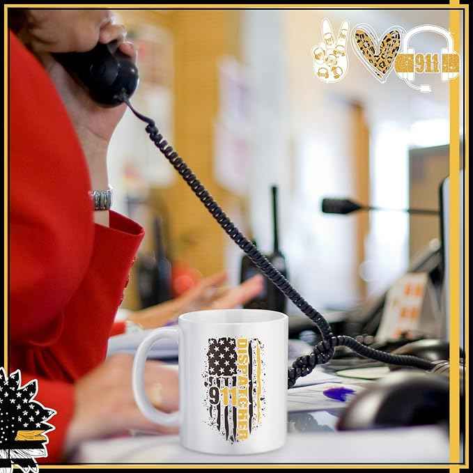12 Pcs 911 Dispatch Gifts Mugs Bulk, Dispatch Appreciation Week Gifts 911 Dispatcher Telecommunicators Week Call Responder Team NPSTW 11oz Mug for Emergency Dispatcher Operator Responder