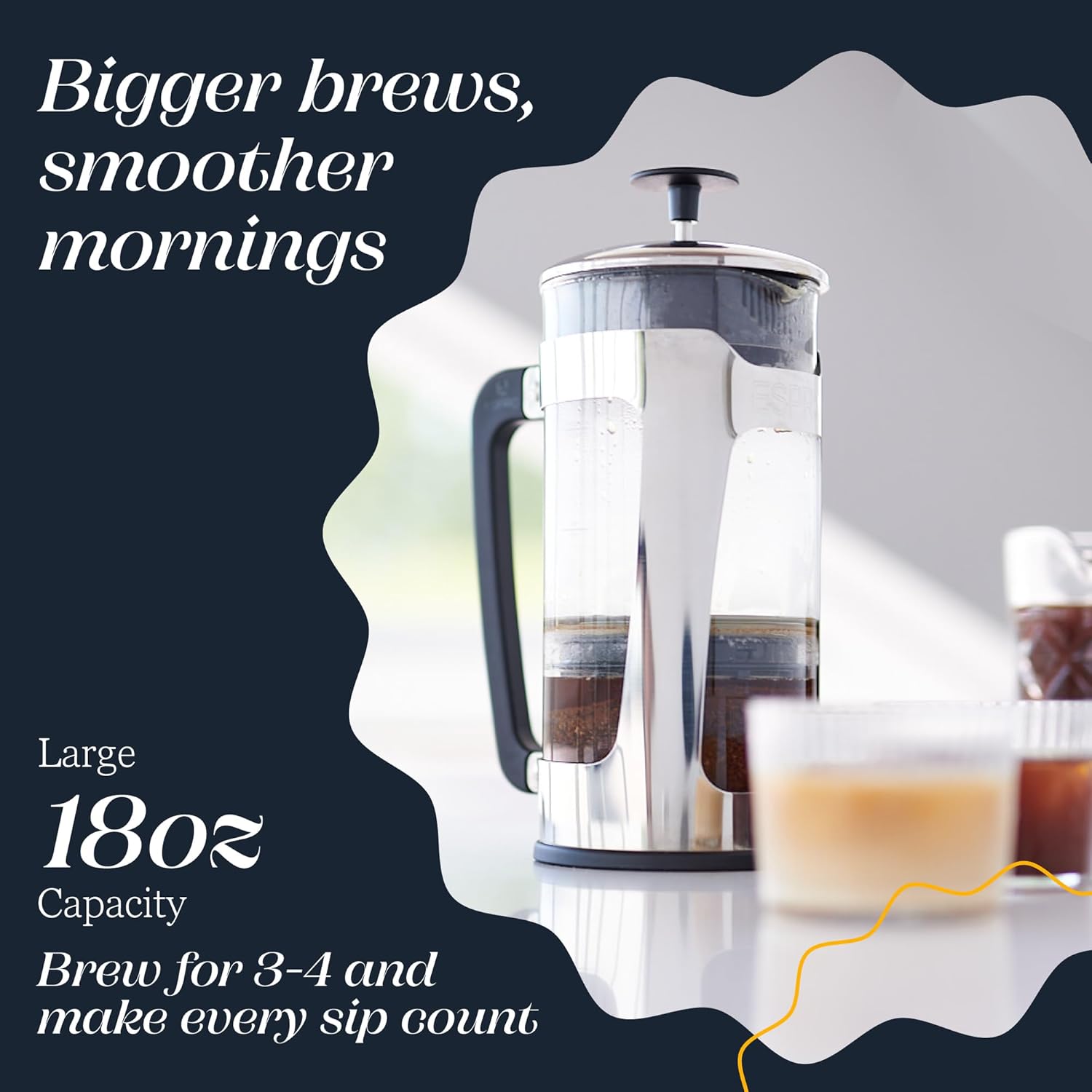 ESPRO - P5 French Press Coffee Maker – Patented Double Microfilter for Sludge and Grit Free Coffee – Made in Taiwan, Black, 18 oz - Blissbrew