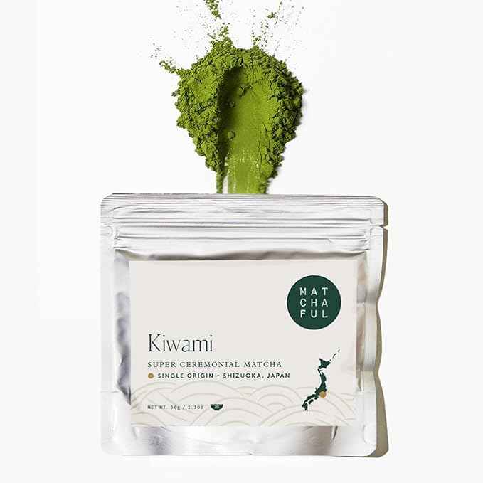 Matchaful - Kiwami - Single Origin, Super Ceremonial Matcha - Fine Green Tea Powder, Direct-Trade From Shizuoka, Japan - Balanced with Flavor Notes of Floral, Honey, and Cream - 30g Bag