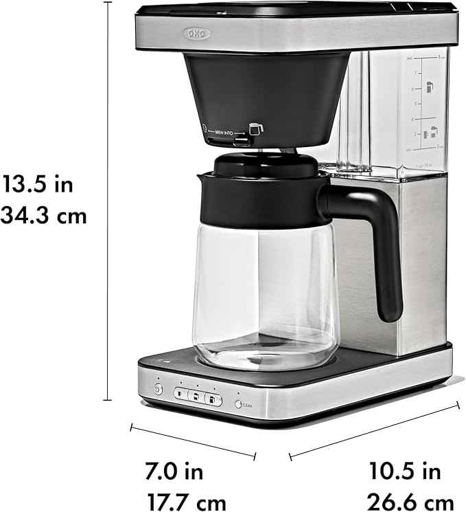 OXO Brew 8-Cup Coffee Maker with Podless Single-Serve Function and Glass Carafe