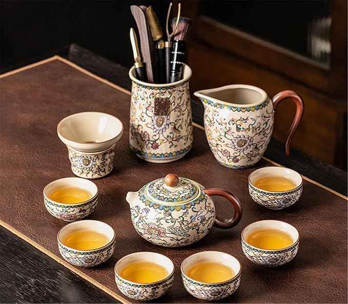 Ru Kiln Enamel Gongfu Tea Set, Gaiwan and Teacup Collection-suit5