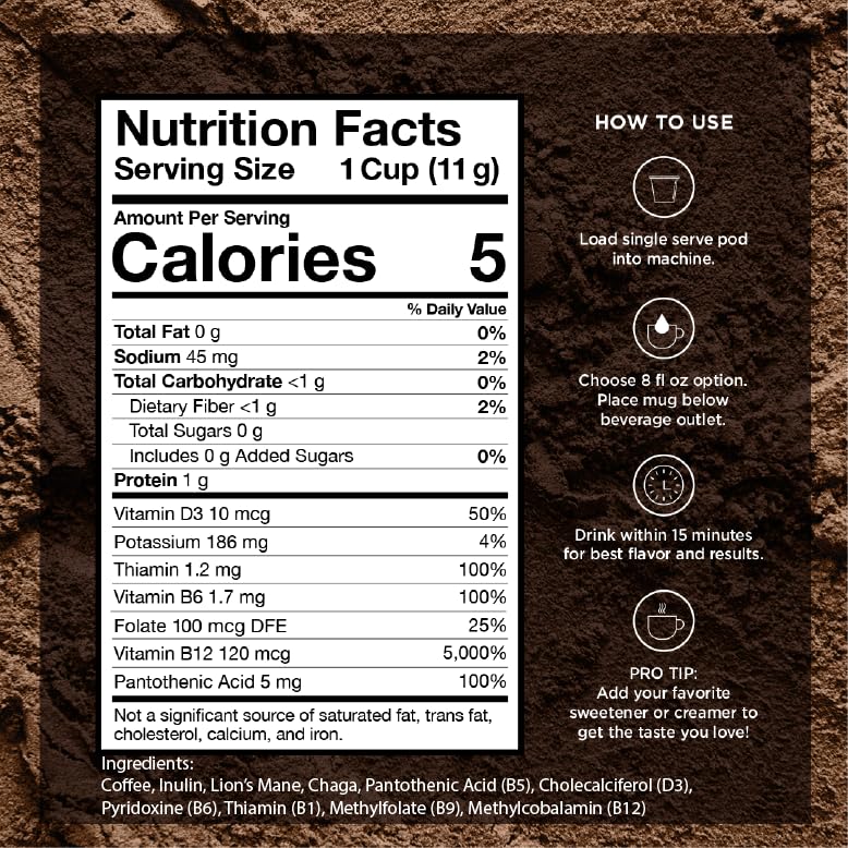 Mushroom Medium Roast Coffee Pods (32 Count)