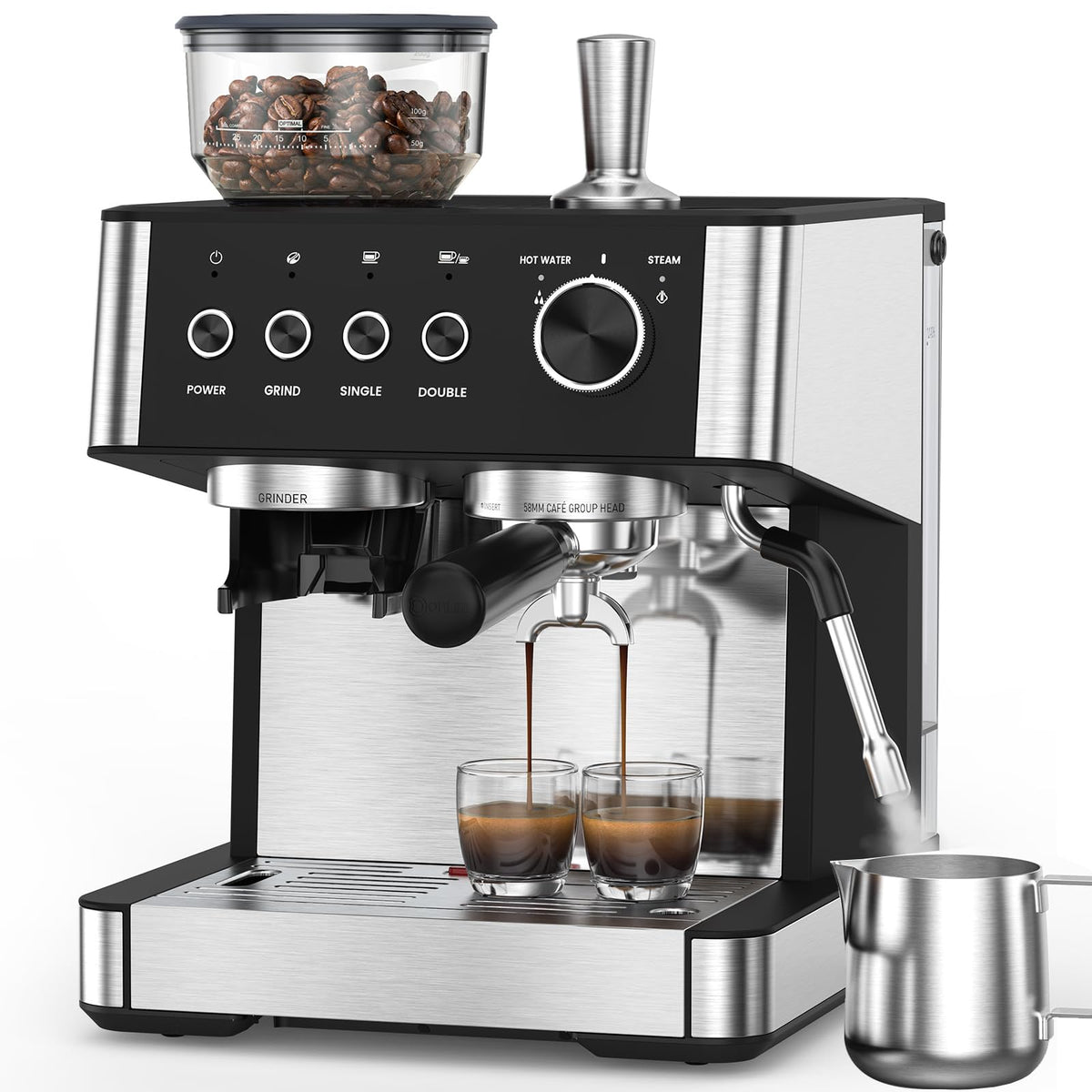 20 bar espresso machine with built-in grinder