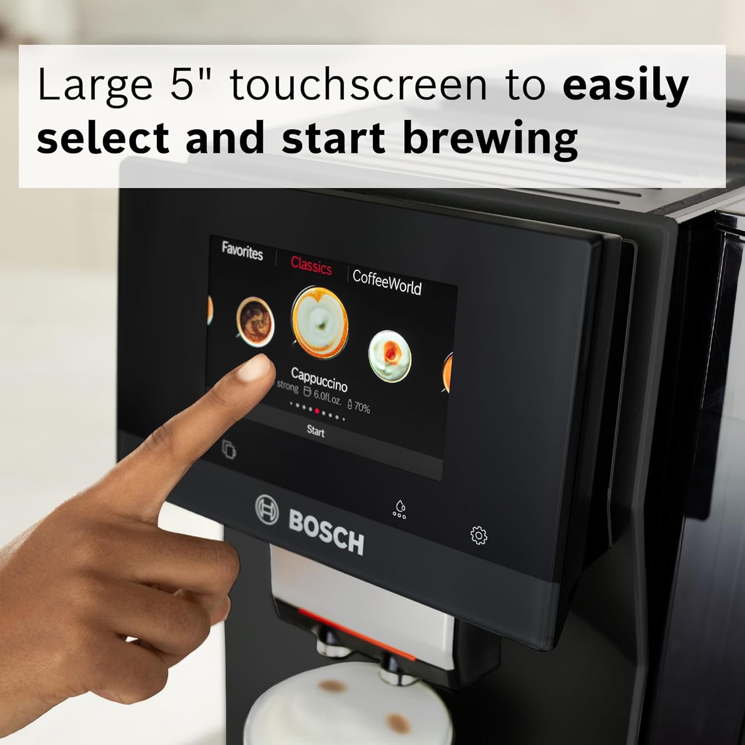 Bosch 800 Series Fully Automatic Espresso and Coffee Machine – 35 Drinks, Cold Brew, Double Cup, Milk Hose, Ceramic Grinder, Smart Features, in Black TPU60309 - Blissbrew