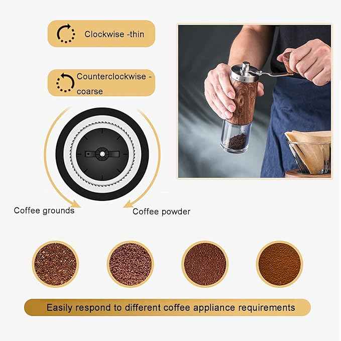 Pour Over Coffee Maker Set Coffee Kettle Scale Server Dripping Cup Bean Grinder Filter Paper Ceramic Cup All in 1 Great for Traveling Camping Excellent Coffee Gift (Size : A)