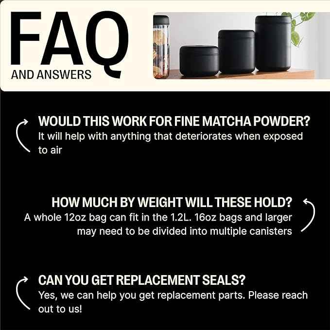 Fellow Atmos Vacuum Coffee Canister – Stainless Steel Airtight Food Storage Container for Ground Coffee, Beans, Espresso, Tea & Spices, BPA-Free Vacuum Seal Lid – 0.4 Liter (Holds 6 oz) Matte Black