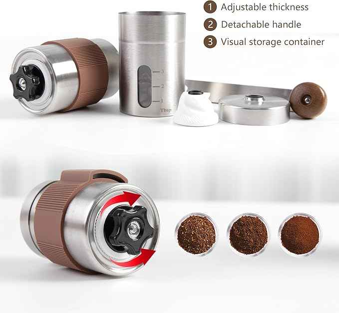 LHS Pour Over Coffee Maker Set - All in One Pour Over Coffee Kit, Travel Pour Over Coffee Dripper, Manual Coffee Maker Set Grinder Brewer Dripper and Cup Set, Anniversary Birthday Gift Sets