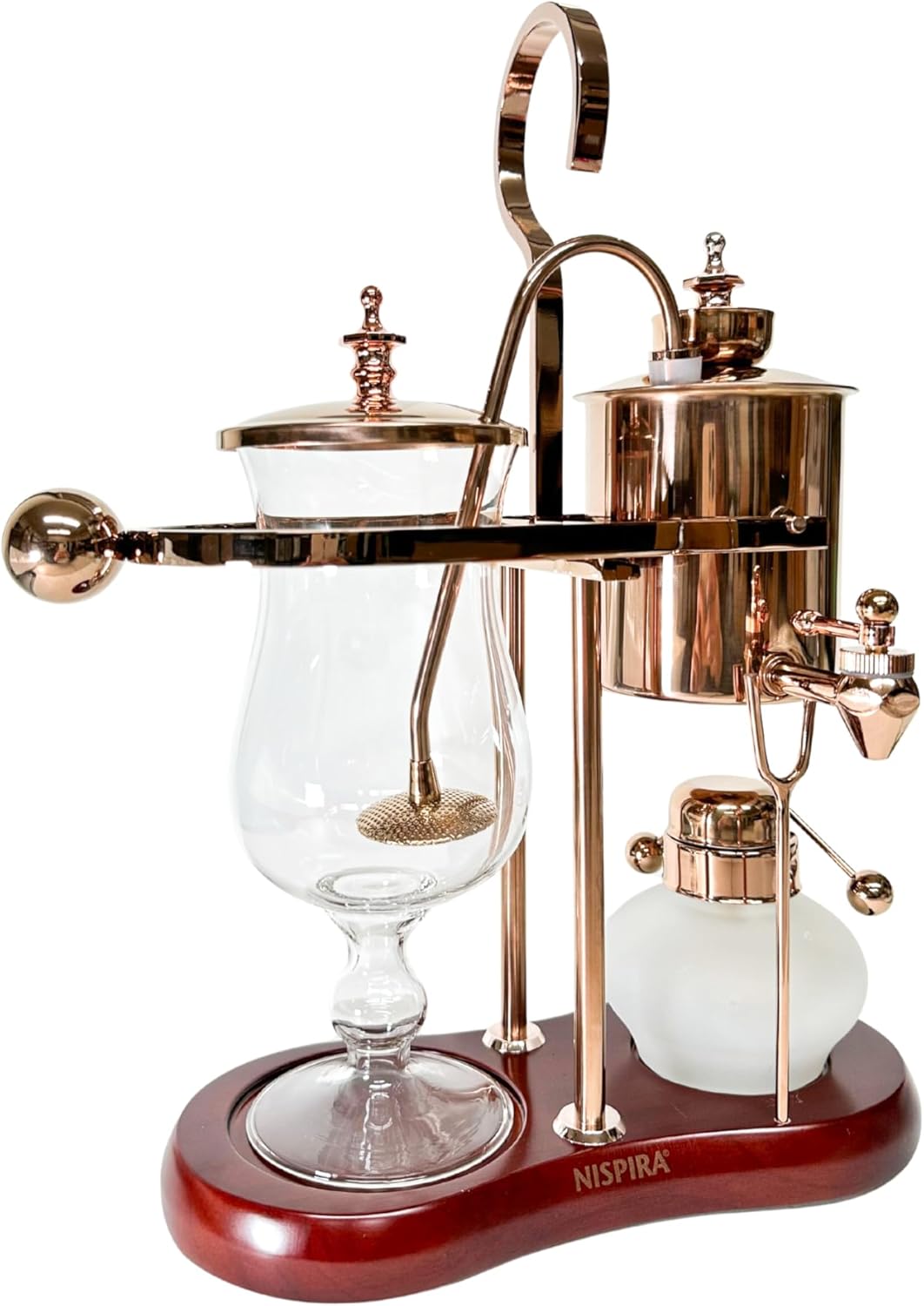 Nispira Belgium Royal Family Balance Syphon Unique Gravity Vintage Coffee Maker Vacuum Brewing System Copper 500 ml - Blissbrew