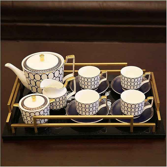 Tea Set Porcelain Afternoon Tea Set Tea Cup Gift Set Tea Pack Tea Cups and Saucer Teapot Sugar Bowl Cream Jug Modern Light Coffee Luxury Service