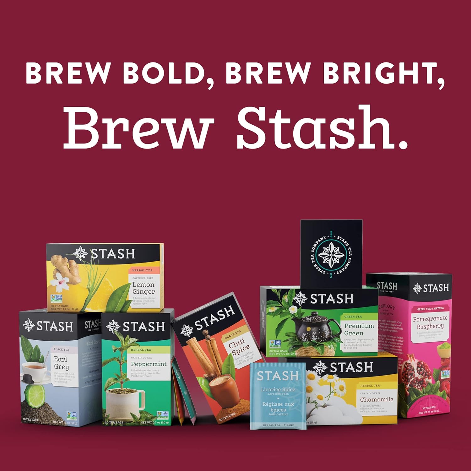 Stash Tea Orange Spice Black Tea - Caffeinated, Non-GMO Project Verified Premium Tea with No Artificial Ingredients, 20 Count (Pack of 6) - 120 Bags Total