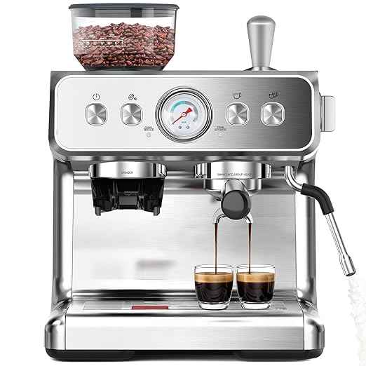 COWSAR 20 Bar Espresso Machine with Grinder & Milk Frother Steam Wand, 58mm Expresso Coffee machines, Commercial Stainless Steel Coffee Maker for Cappuccino and Latte, Perfect for Home and Café Use