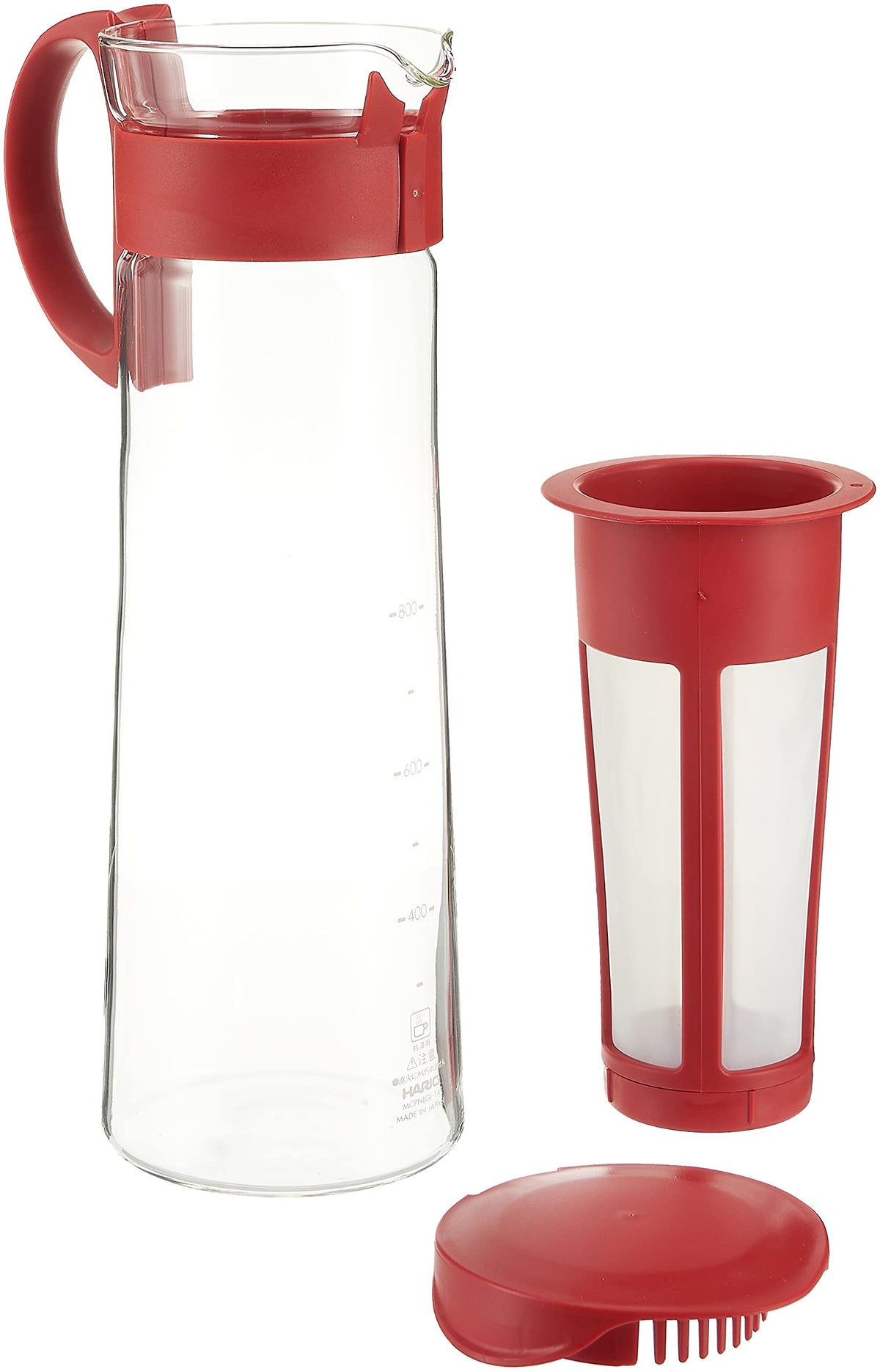 Glass cold brew maker with slim pouring spout