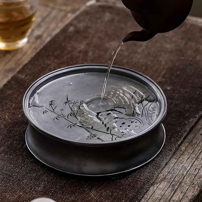 Tea Set Chinese Style Retro Household Water Storage Dry Tea Tray Small Tea Tray Tea Sea Dry Tea Tray Tea Table Creative Pattern Tray Chinese Tea Set