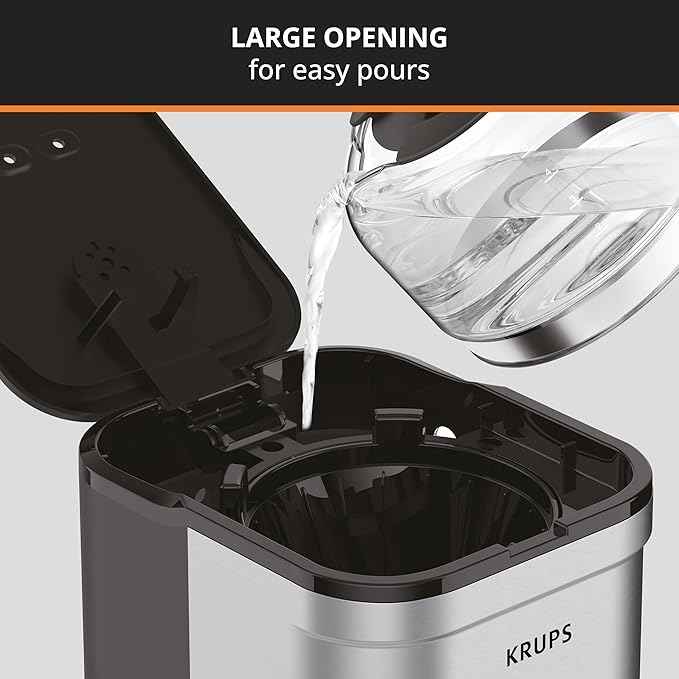 KRUPS Simply Brew Compact 5 Cup Coffee Maker: Stainless Steel Design, Pause & Brew, Keep Warm, Reusable Filter, Drip-Free Carafe