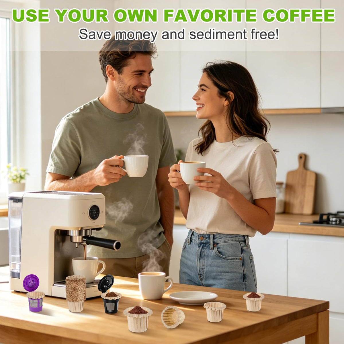 Natural-colored paper filters for single-serve brewing