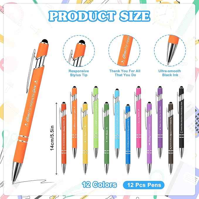 Mkway 12 Set Teacher Appreciation Gifts Bulk Team - 12 Coffee Cup Notepad+ 12 Ballpoint Pens+ 12 Drawstring Gift Bags, Bulk Gifts for School Office Christmas Teacher's Day Coworker Nurse Employee
