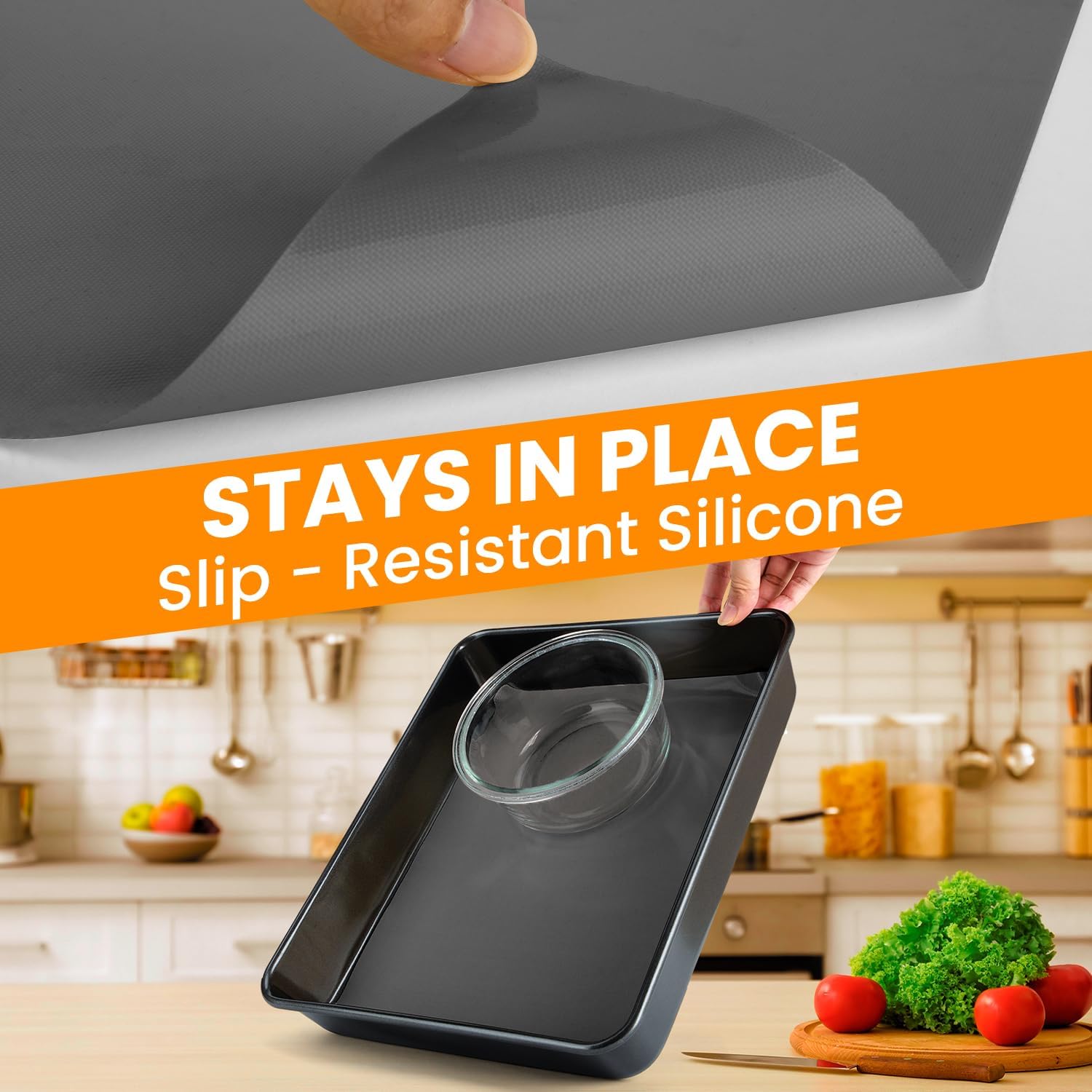 Silicone Baking Mat Roll Pan Liner-Heat Resistant Baking Macaron Bread Mat-Non-stick Pastry Mat-No Slip Reusable Freeze Dryer Mat-Kitchen Counter Mat, Reusable Dough Rolling Mat, Large Silicone Mat