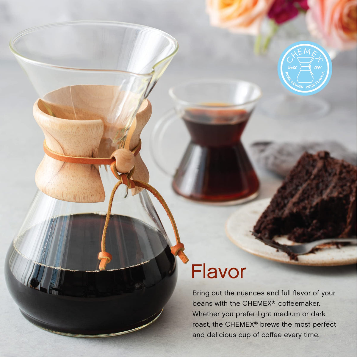 Borosilicate glass pour-over coffeemaker, 6 cup
