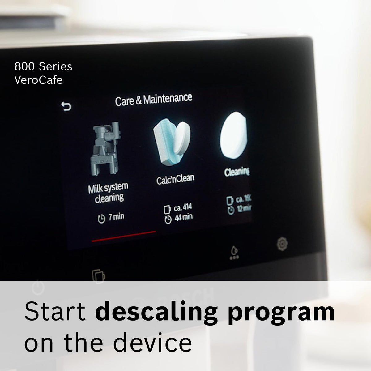 Descaling tablets package showing tablet count