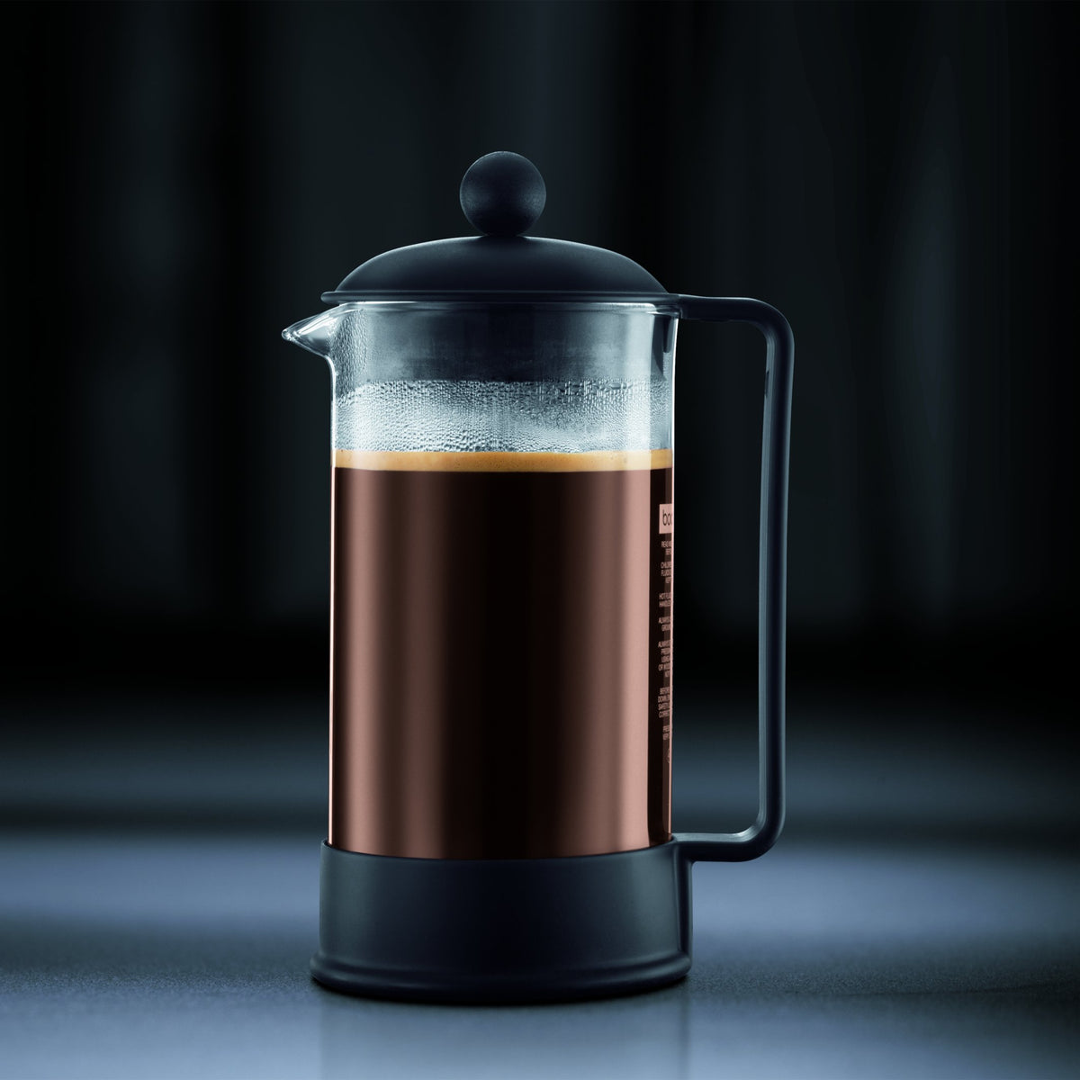 Top view of French press plunger and lid