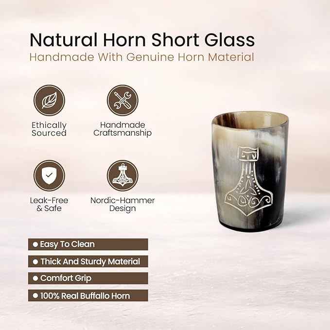 Handicrafts Home Viking Horn Shot Glasses Set of 12, Rustic Viking Drinkware Whiskey Shot Cups, Medieval Decor Gift Set for Groomsmen, Birthday Gifts for Men, Room Decor for Men