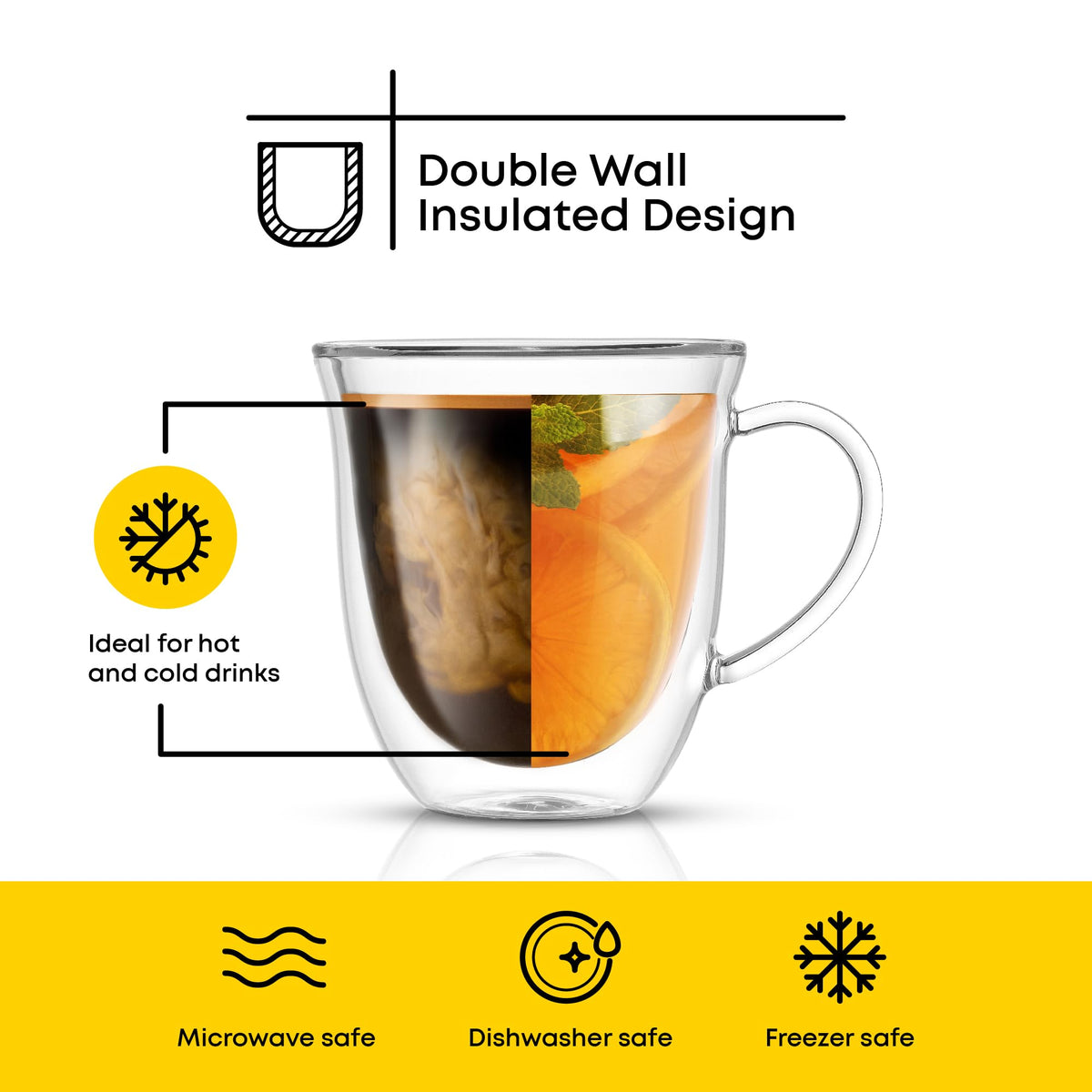 13.5 oz insulated glass latte cup