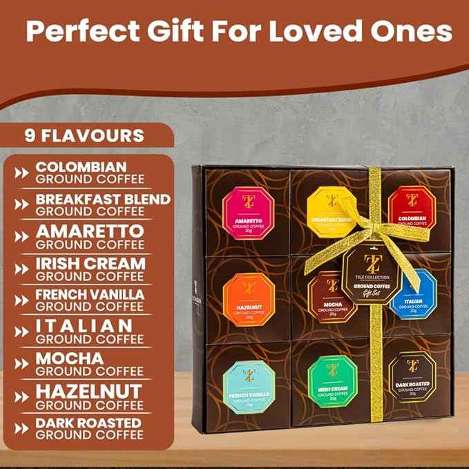Coffee Gifts - Gourmet Coffee Gift Set |9 Ground Coffee Assortment Gift Set |Coffee Sampler Gift Set, Tasting Kit |Gifts For Coffee Lovers |Ground Coffee Gift Basket |Gifts For Men And Women