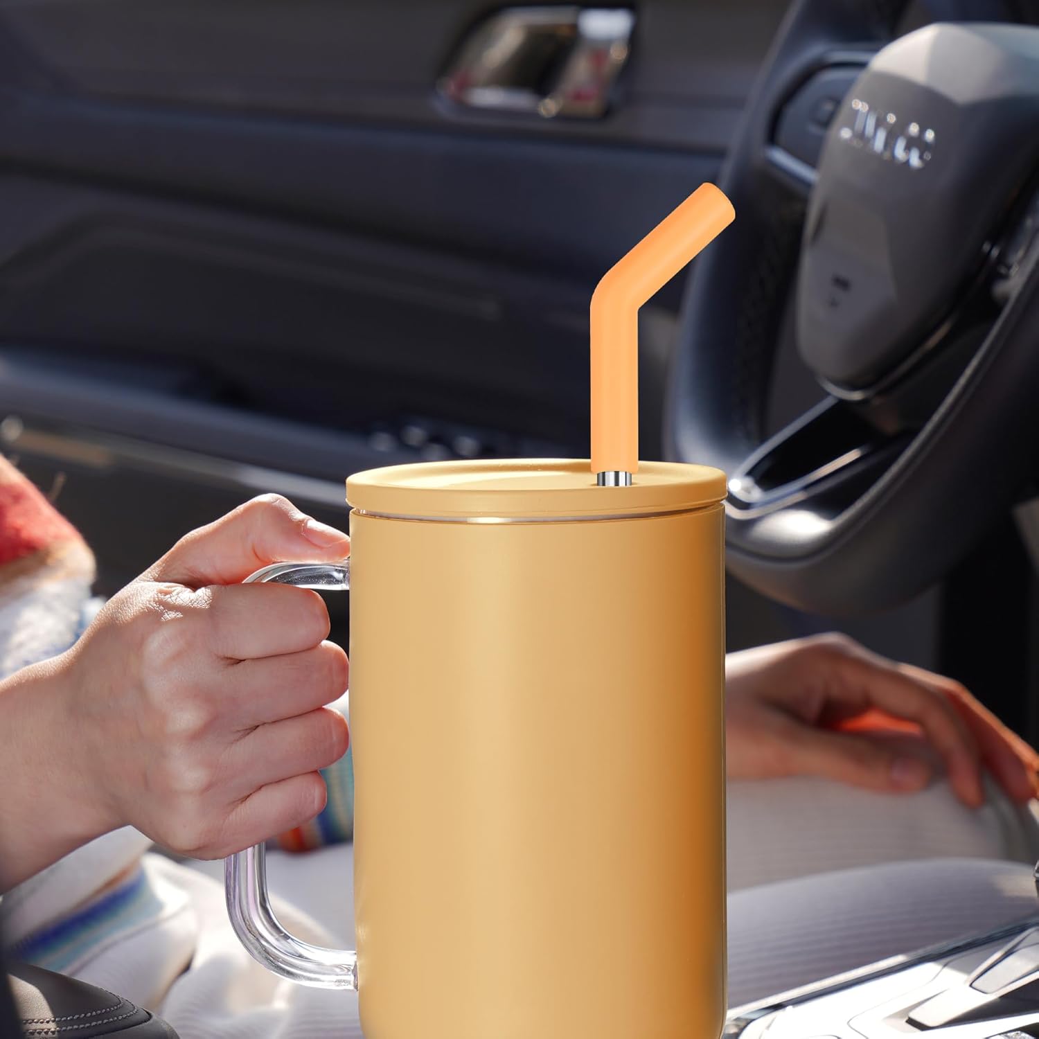 Tomorotec 6PCS Silicone Tip Stainless Steel Straws for 40oz Stanley Tumblers with 2 Cleaning Brushes, 13" Long BPA-Free Healthy & Safe for Outdoor & Home Use, Enhances Drink Enjoyment (Macaron Colors)